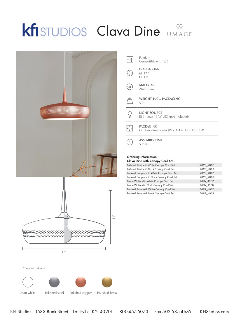 Umage Clava-Dine Brochure