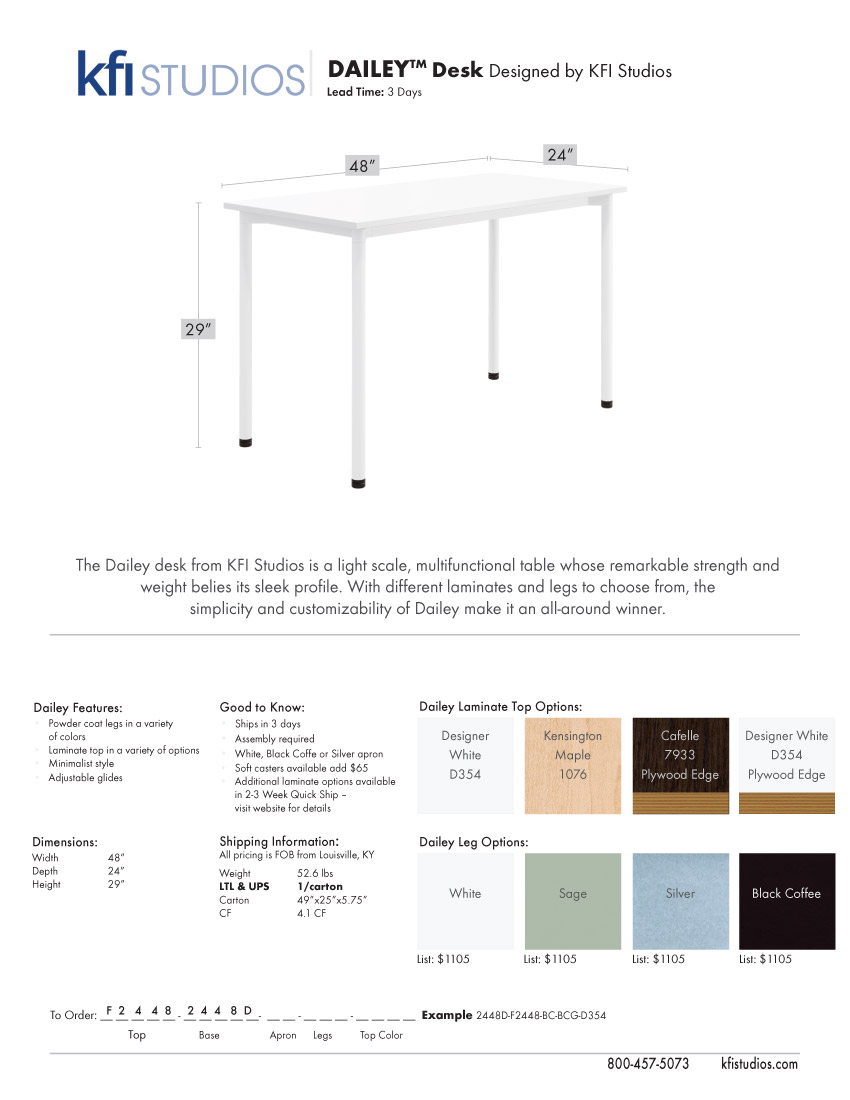 Dailey Desk Brochure
