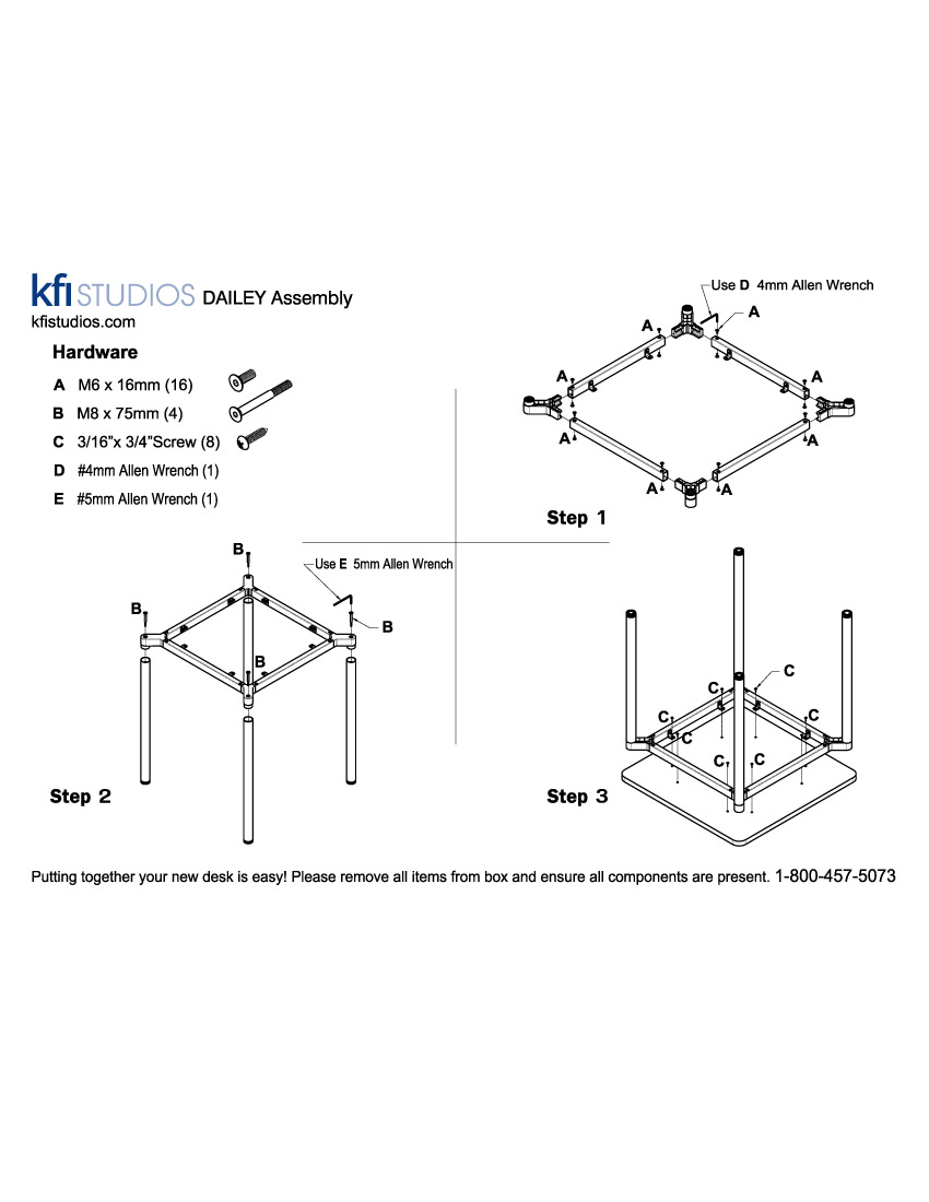 Dailey Table Brochure