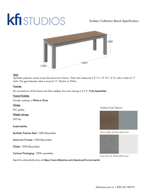 Eveleen Bench Brochure