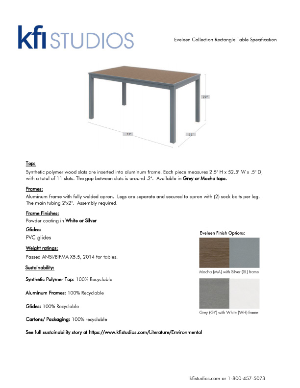 Eveleen Picnic Table Brochure