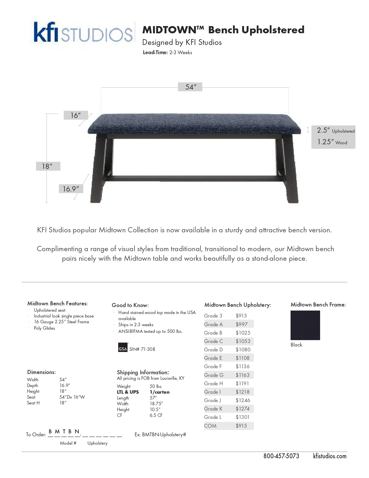 Midtown Bench Brochure