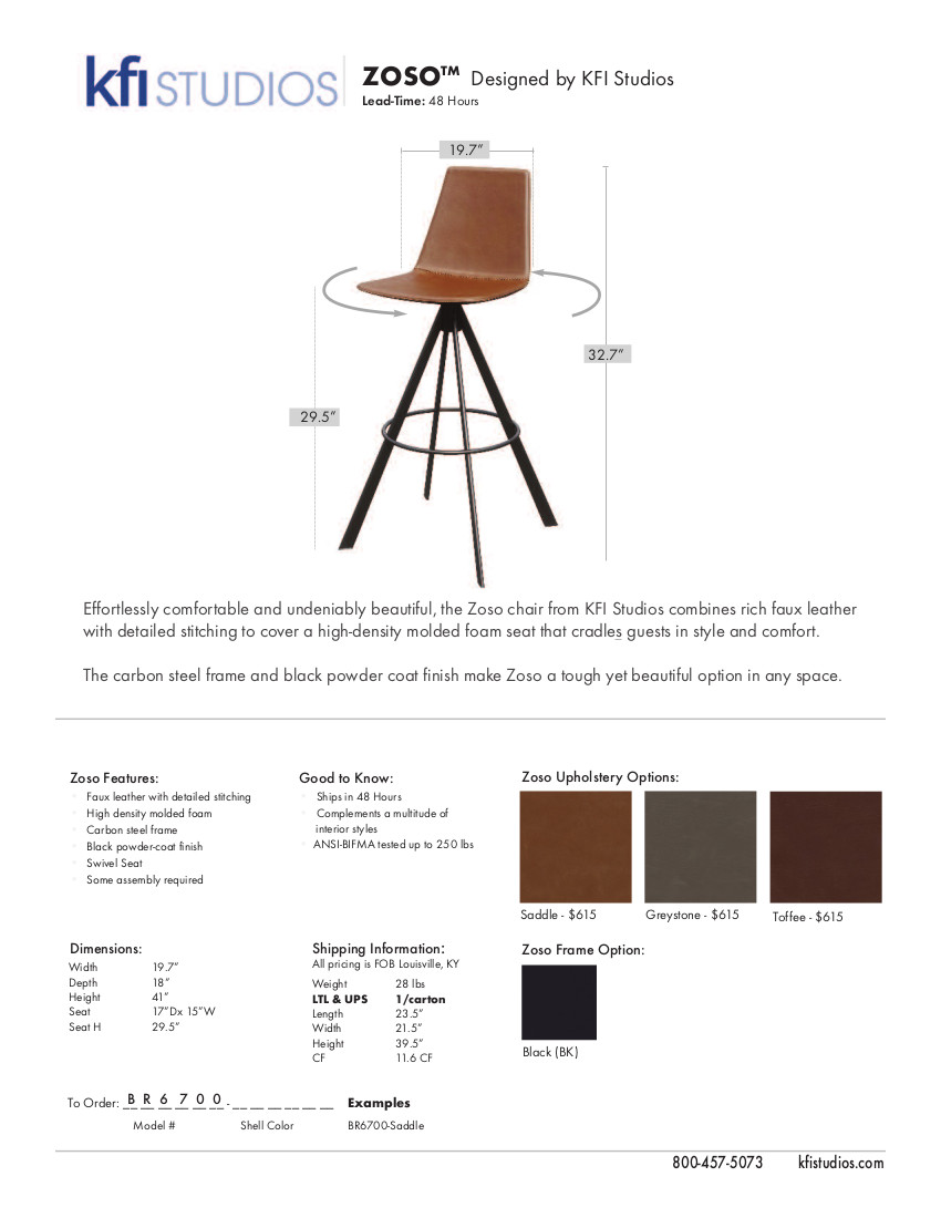 Zoso Stool Brochure