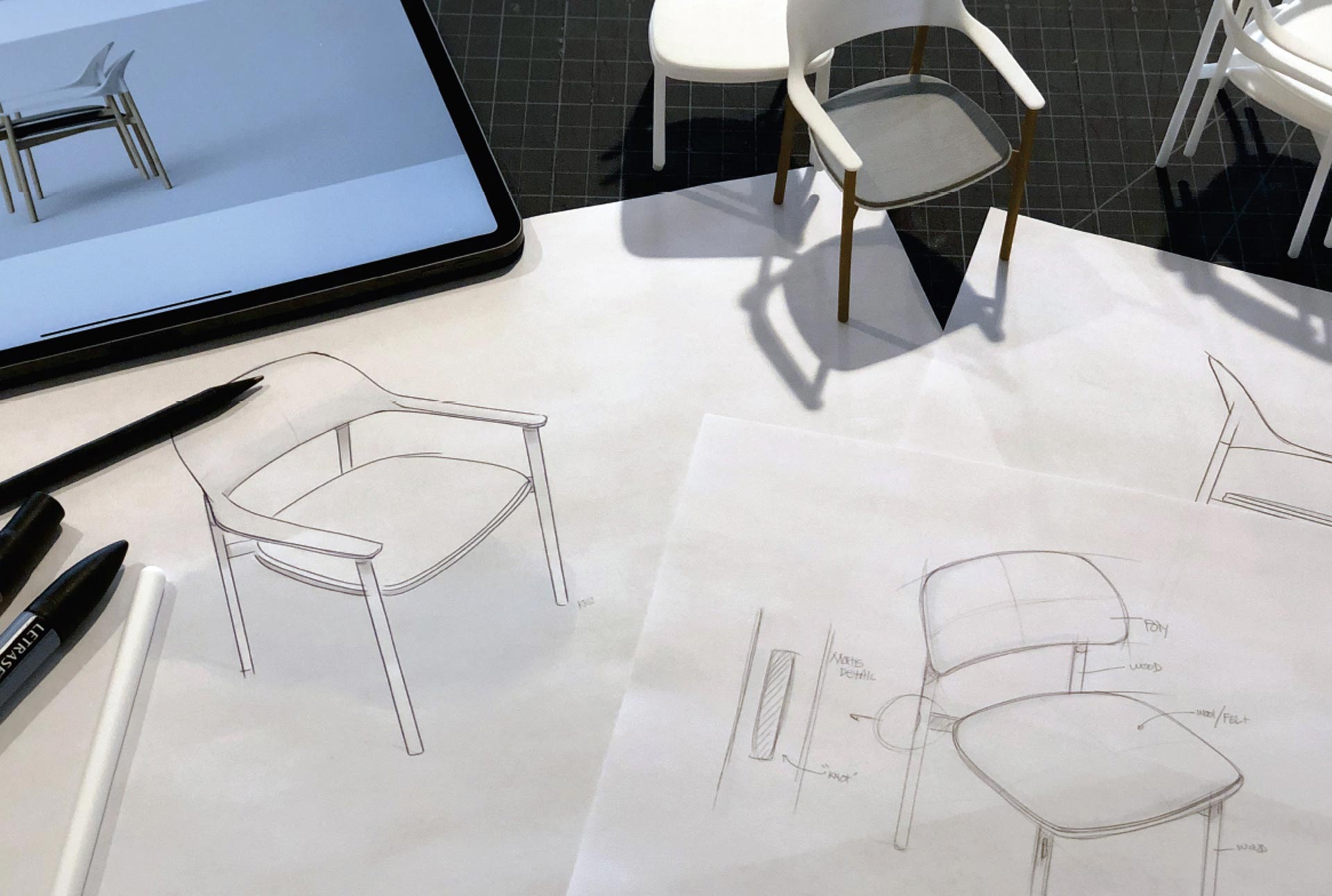Images of design process for new chair